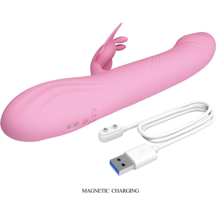 Нежно-розовый вибростимулятор-кролик Abella - 24 см - Pretty Love. Фотография 9.