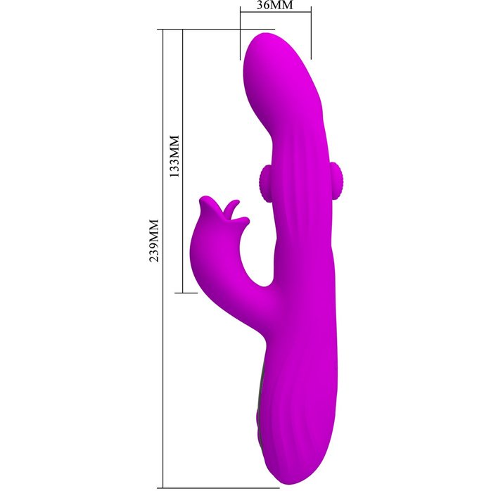 Лиловый вибромассажёр-кролик со стимуляцией точки G Yalanda - 23,9 см - Pretty Love. Фотография 7.