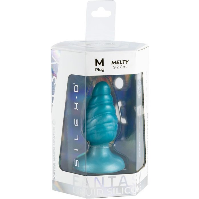 Бирюзовая анальная втулка SILEXD Fantasy Melty - 9,2 см - SILEXD. Фотография 3.