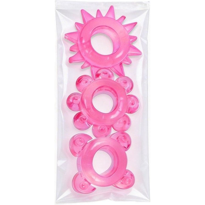 Комплект из 3 розовых эрекционных колец - EROWOMAN-EROMAN. Фотография 4.