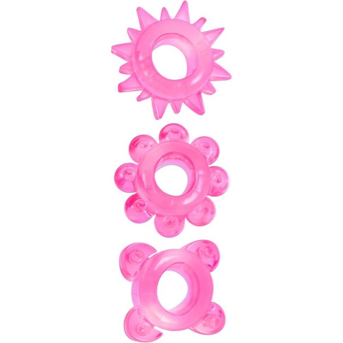 Комплект из 3 розовых эрекционных колец - EROWOMAN-EROMAN