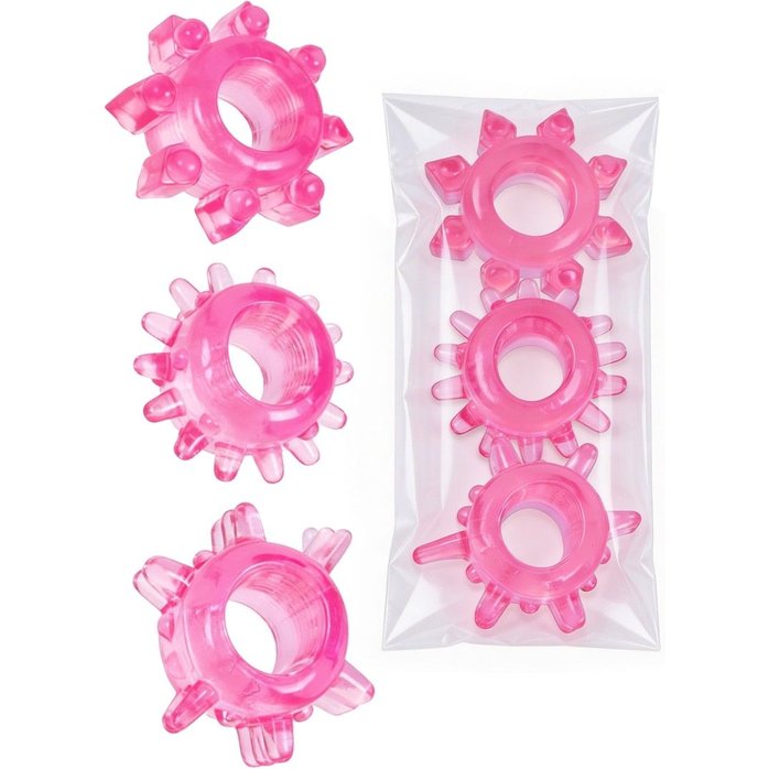 Комплект из трех розовых эрекционных колец - EROWOMAN-EROMAN. Фотография 2.