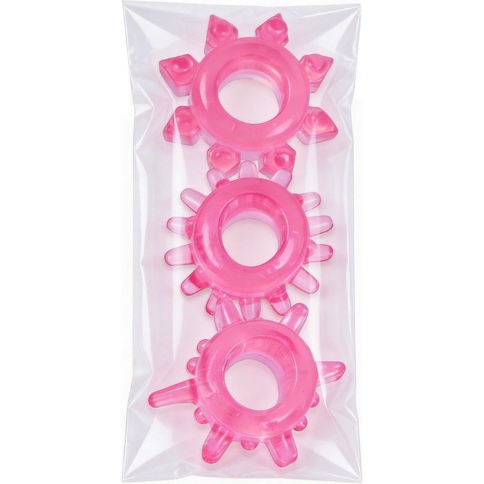 Комплект из трех розовых эрекционных колец - EROWOMAN-EROMAN. Фотография 4.