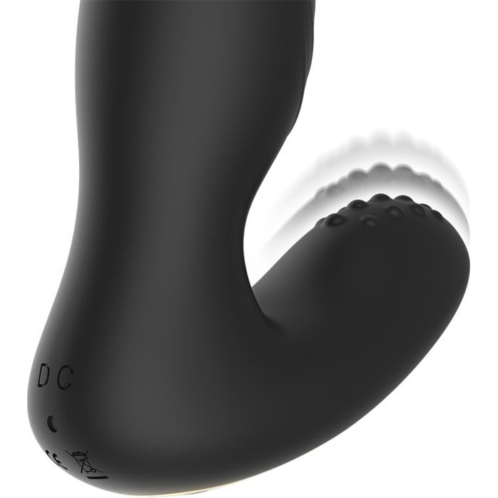 Черный вибромассажер простаты с ротацией и пультом ДУ. Фотография 4.