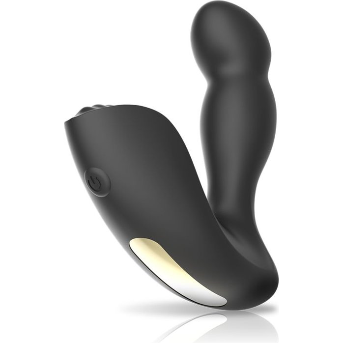 Черный массажер простаты с вибрацией и функцией фингеринга. Фотография 3.