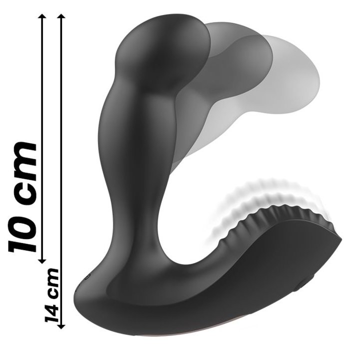 Черный массажер простаты с вибрацией и функцией фингеринга. Фотография 9.