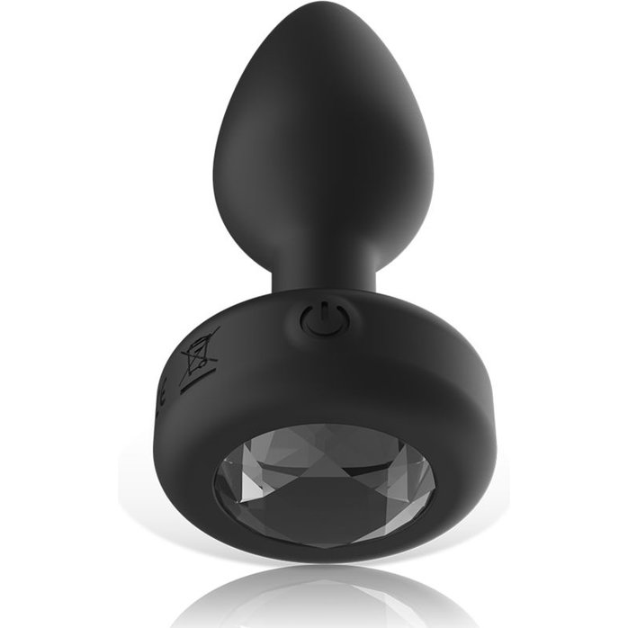 Черная анальная вибропробка с пультом ДУ. Фотография 2.