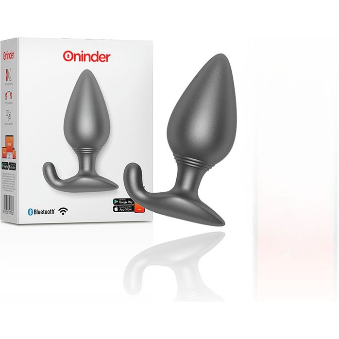 Черная анальная пробка с управлением через приложение. Фотография 2.