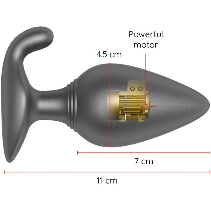 Черная анальная пробка с управлением через приложение. Фотография 6.