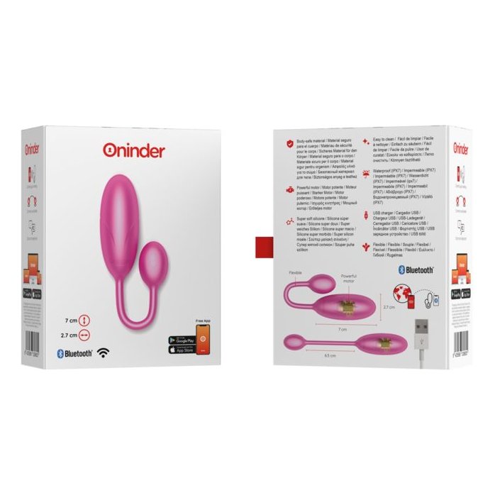 Розовое тихое виброяйцо с управлением через приложение. Фотография 5.