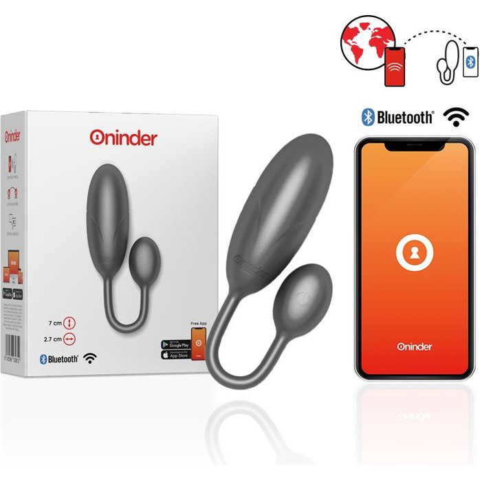 Черное тихое виброяйцо с управлением через приложение. Фотография 3.