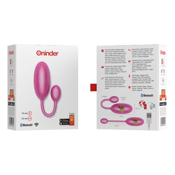 Розовое большое виброяйцо с управлением через приложение. Фотография 3.