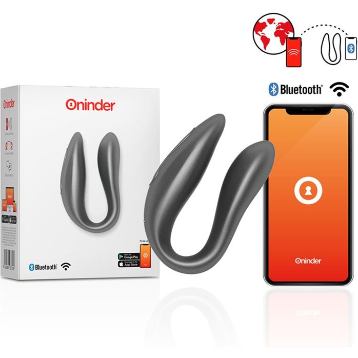 Черный вибратор для пар с управлением через приложение. Фотография 2.