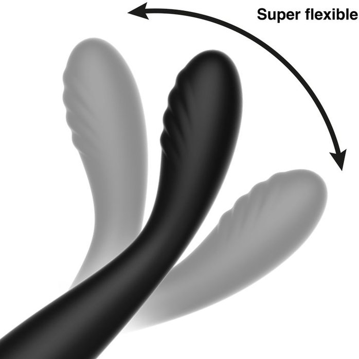 Черный гибкий вибратор для точки G - 19,1 см. Фотография 4.