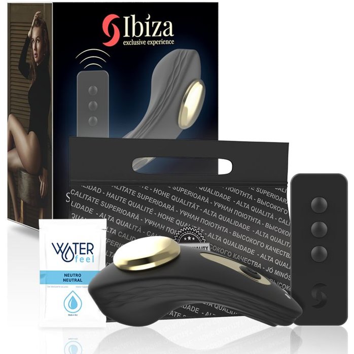 Черный перезаряжаемый вибратор в трусики с пультом ДУ. Фотография 7.