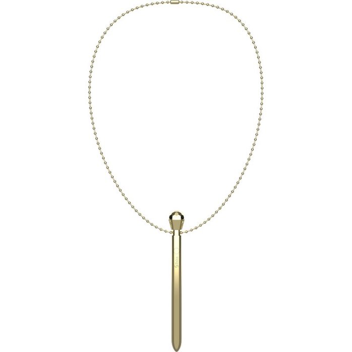 Золотистая подвеска на шею с вибрацией. Фотография 5.