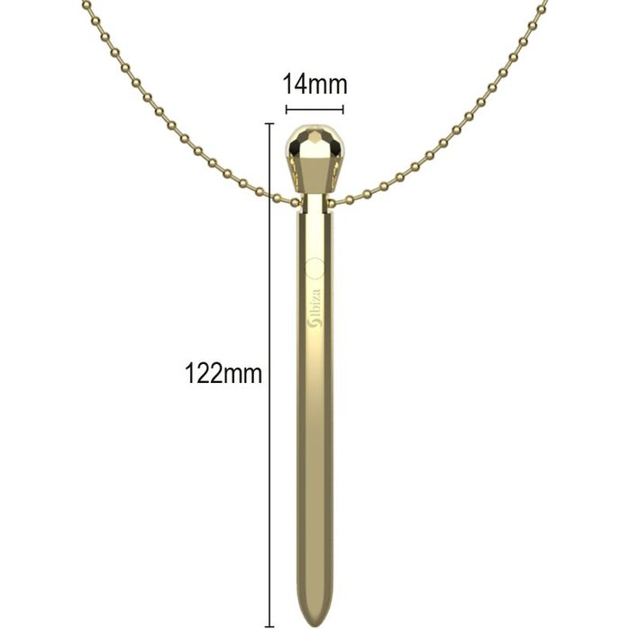 Золотистая подвеска на шею с вибрацией. Фотография 6.