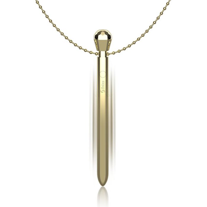 Золотистая подвеска на шею с вибрацией