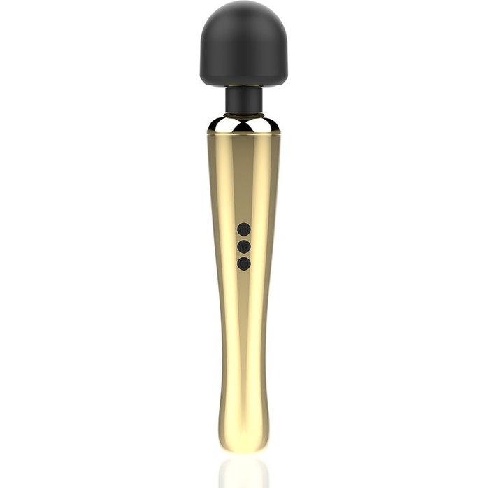 Золотисто-черный wand-вибратор - 30 см