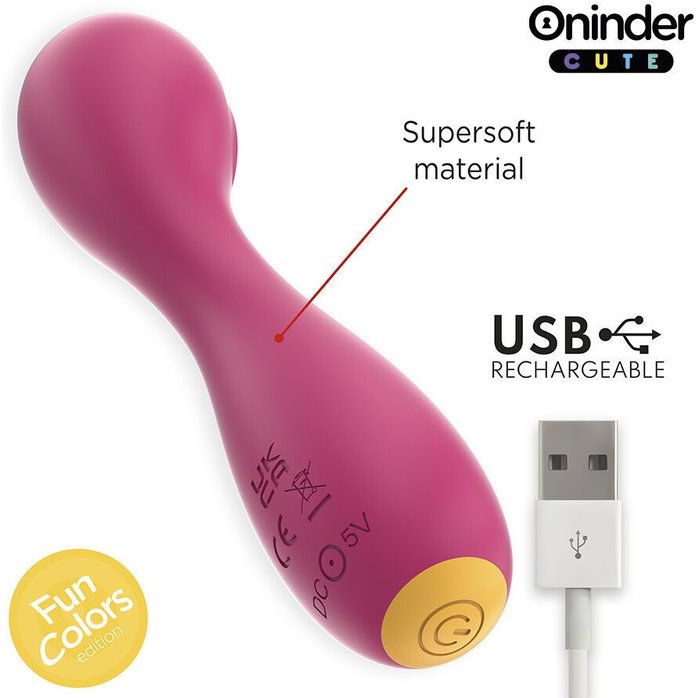 Розовый перезаряжаемый мини-вибратор с режимом постукивания - 12,5 см. Фотография 4.