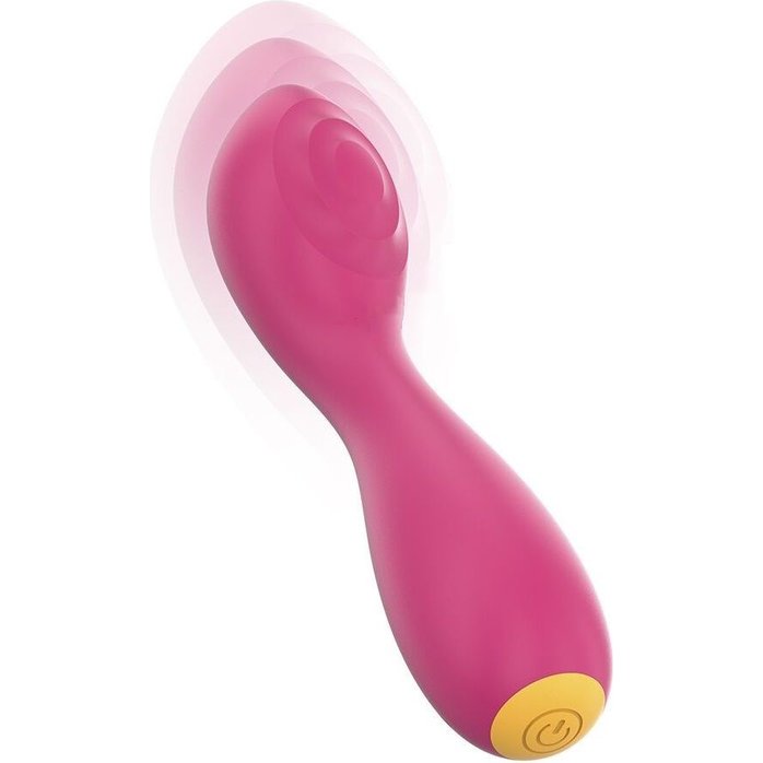 Розовый перезаряжаемый мини-вибратор с режимом постукивания - 12,5 см