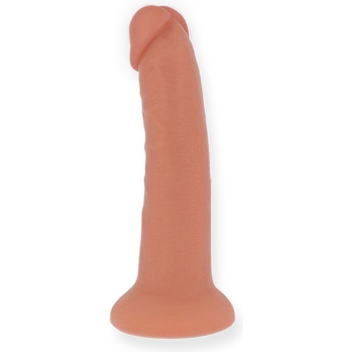 Телесный реалистичный вибратор с управлением через приложение - 22 см