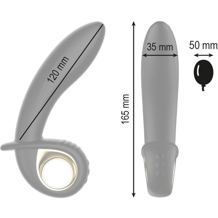 Черный вибратор с функцией расширения - 16,5 см. Фотография 5.