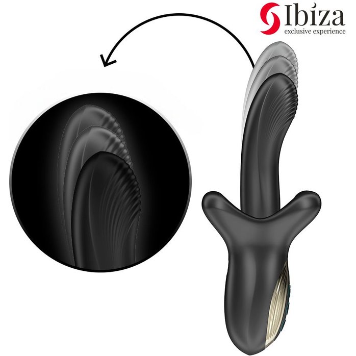 Черный вибратор с эффектом фрикций и посасывания - 23 см. Фотография 3.
