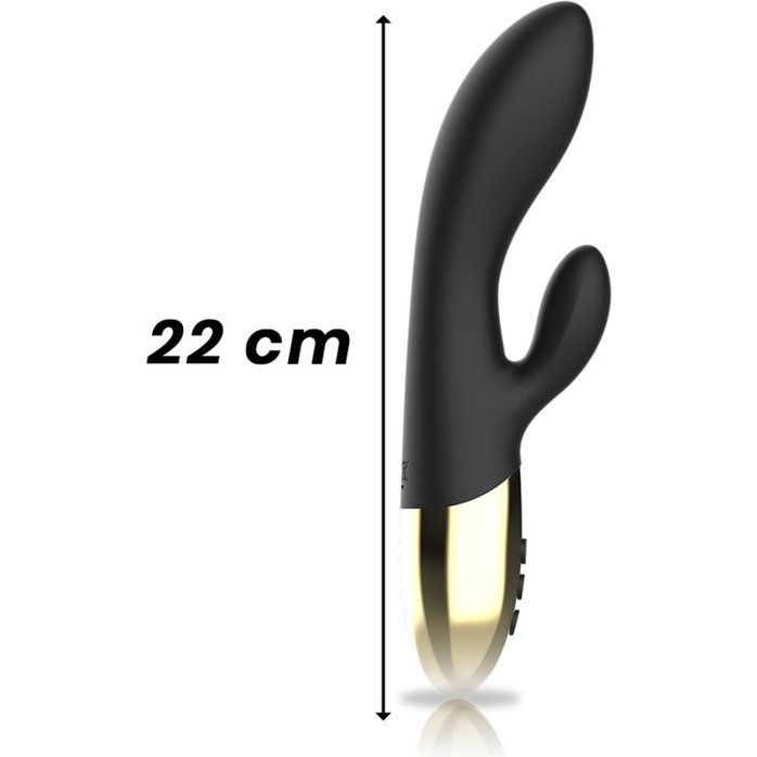 Черный перезаряжаемый вибратор-кролик - 22 см. Фотография 6.
