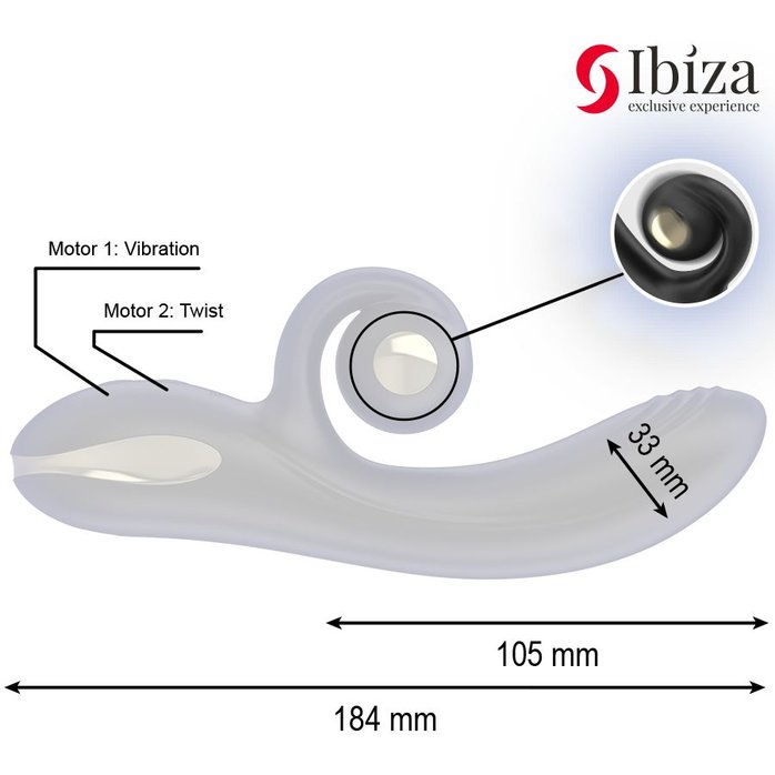 Черный вибратор-кролик с режимами вибрации и вращения - 18,4 см. Фотография 7.