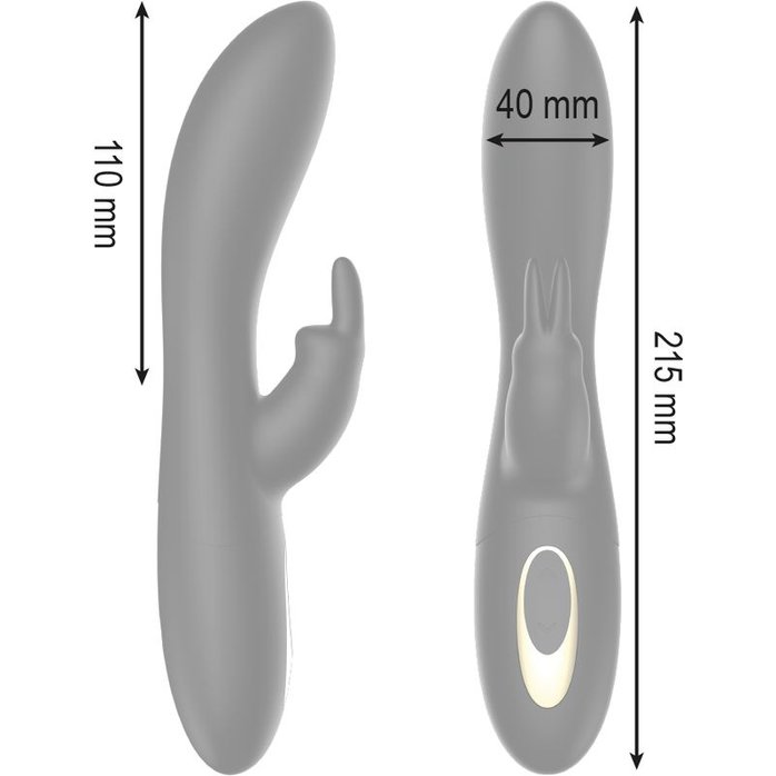 Черный вибратор-кролик с ротацией - 21,5 см. Фотография 6.