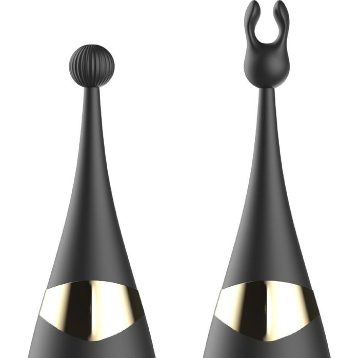 Черный двусторонний вибратор-пульсатор. Фотография 3.