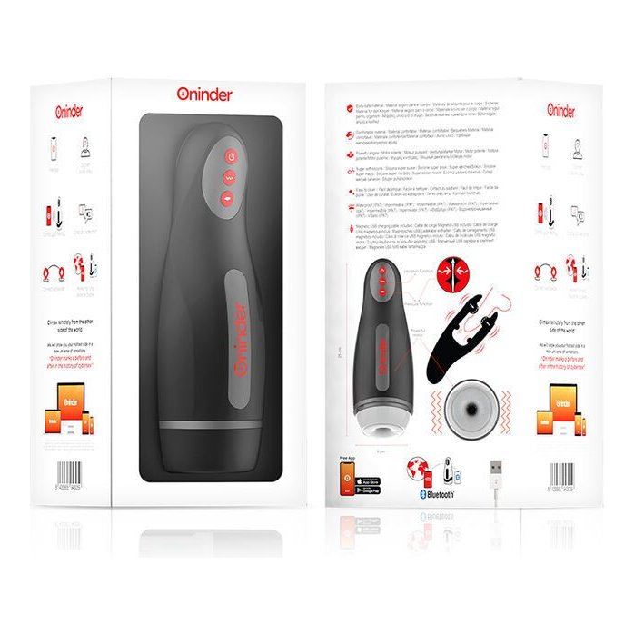 Черный автоматический мастурбатор с управлением через приложение. Фотография 4.