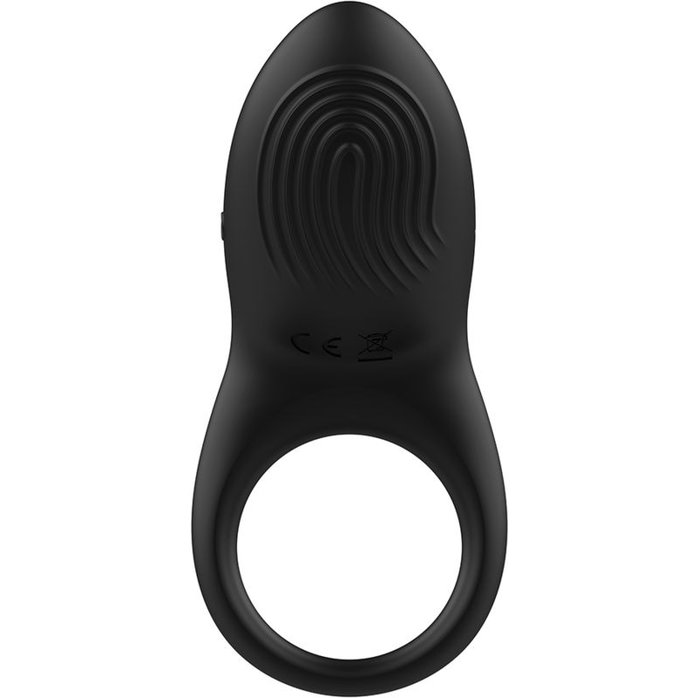 Черное эрекционное виброкольцо с пультом ДУ. Фотография 3.