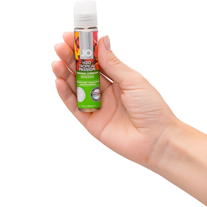 Лубрикант на водной основе с ароматом тропических фруктов JO Flavored Tropical Passion - 30 мл - JO H2O Flavors. Фотография 3.