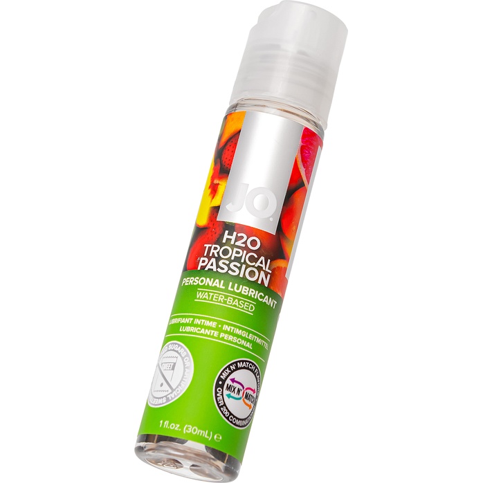 Лубрикант на водной основе с ароматом тропических фруктов JO Flavored Tropical Passion - 30 мл - JO H2O Flavors. Фотография 4.