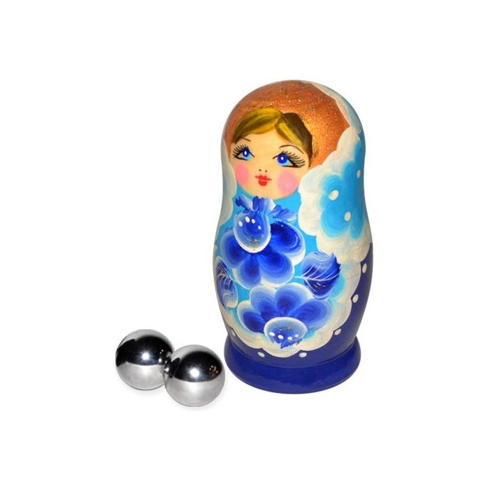 Серебристые металлические вагинальные шарике в упаковке-матрёшке - Sitabella accessories