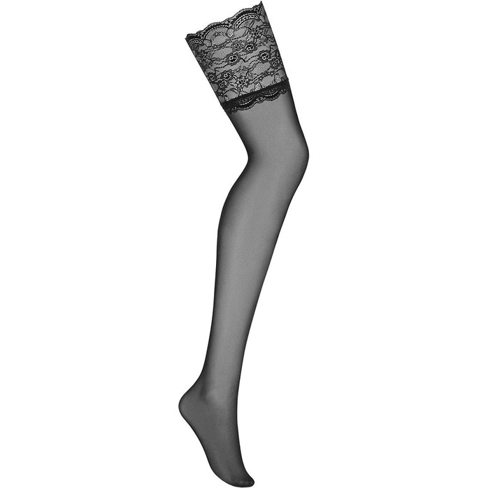 Чулки Frivolla с широкой кружевной резинкой с цветочным узором - Sexy. Фотография 3.