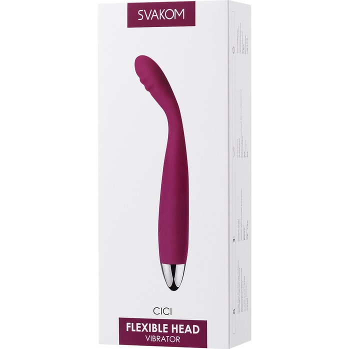 Фиолетовый вибратор Cici с гнущейся головкой - 18,2 см. Фотография 6.