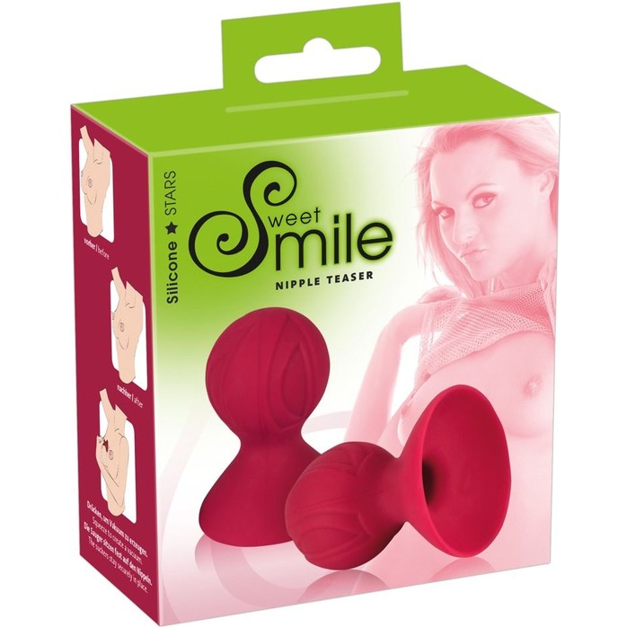 Красные помпы для сосков Nipple Teaser - Smile. Фотография 5.