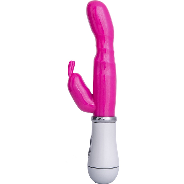 Ярко-розовый вибратор ToyFa A-toys с клиторальным стимулятором - 20 см. Фотография 7.