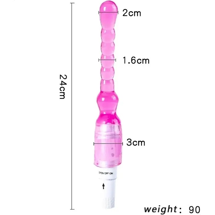 Розовый анальный стимулятор с вибрацией - 23,5 см. Фотография 3.