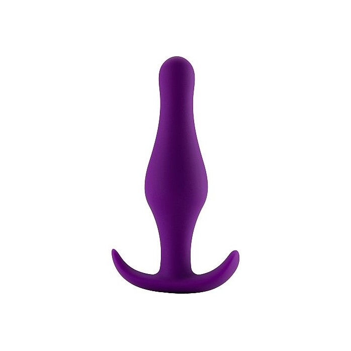 Фиолетовая анальная пробка Butt Plug with Handle Large - 14,5 см - Shots Toys