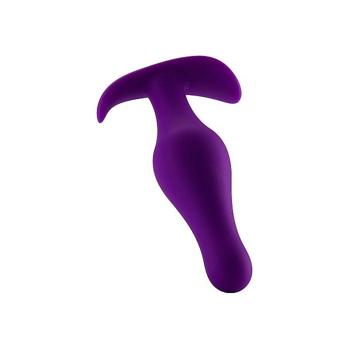 Фиолетовая анальная пробка Butt Plug with Handle Medium - 12,6 см - Shots Toys. Фотография 2.