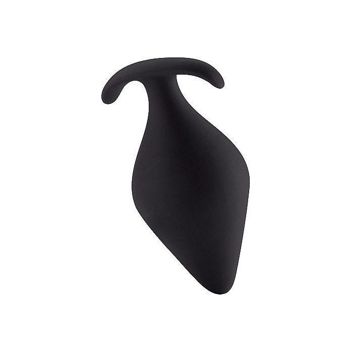 Чёрная анальная пробка Butt Plug with Handle Medium - 12 см - Shots Toys. Фотография 2.