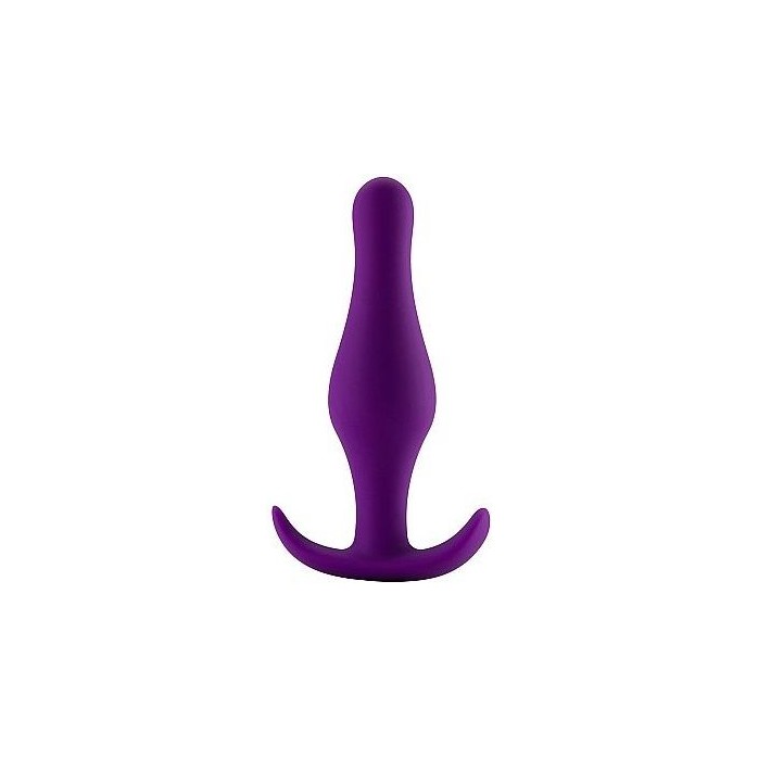 Фиолетовая малая анальная пробка Butt Plug with Handle Small - Shots Toys