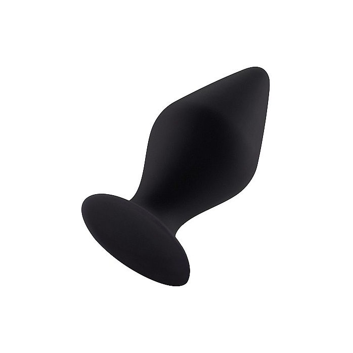 Чёрная малая анальная пробка Butt Plug with Suction Cup Small - Shots Toys. Фотография 2.