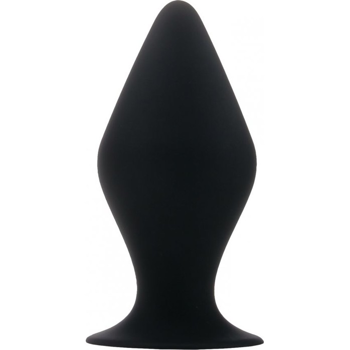 Чёрная малая анальная пробка Butt Plug with Suction Cup Small - Shots Toys