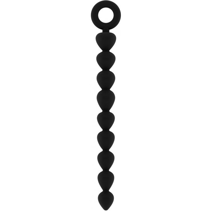 Чёрная анальная цепочка Bead Chain - 24,9 см - Mjuze. Фотография 2.