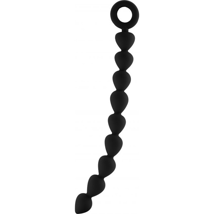 Чёрная анальная цепочка Bead Chain - 24,9 см - Mjuze
